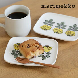 【正規品】【2024春限定カラー】marimekko マリメッコ ヴィヒキルース プレート Vihkiruusu plate 15x12 イエロー ホワイト カラー55