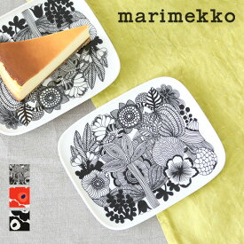 【最大3,000円OFFクーポン】【正規品】marimekko マリメッコ PLATE 15×12cm 角型プレート／Siirtolapuutarha シイルトラプータルハ Unikko ウニッコ レッド ブラック デザート スイーツ スウィーツ 皿 小皿 取り皿 アクセサリートレー