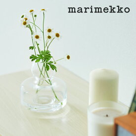 【最大15%OFFクーポン】【正規品】marimekko / マリメッコ フラワーベース クリア 花瓶 花びん 一輪挿し ガラス 透明 カリーナ・セス・アンダーソン ミニサイズ ギフト 箱入り 箱付き プレゼント