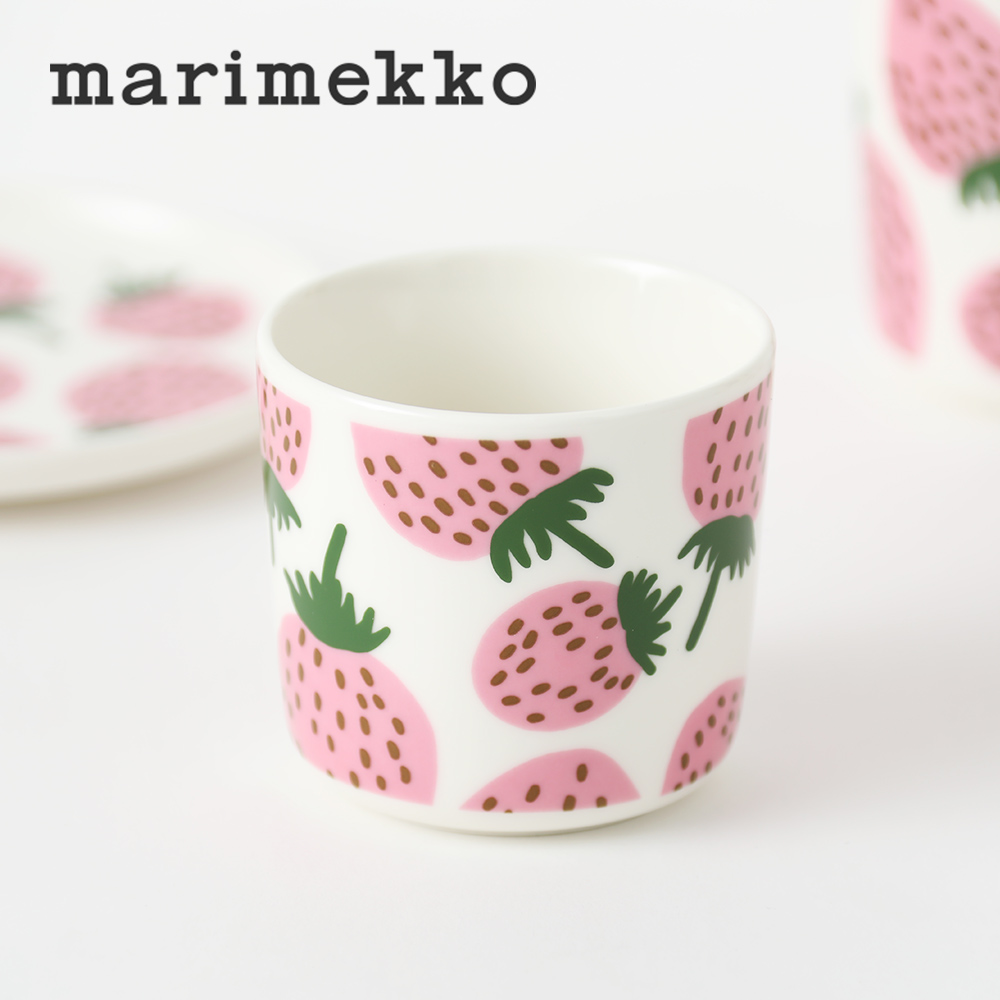 marimekko   マリメッコ マンシッカ ラテマグ コーヒーカップ 200ml 単品 1個入り  mansikka ギフト 箱なし プレゼント いちご