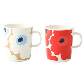 【6/5限定！抽選で最大100%ポイントバック】【サンテラボ オリジナルギフトセット】marimekko MUG（マグ）2個セット ＜箱代・ラッピング代込＞／ マリメッコ Unikko ウニッコ マグカップ コーヒー 紅茶 おしゃれ 食器 ギフト プレゼント 新築祝い