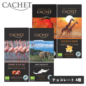 CACHET（カシェ）チョコレート 4種 90g | チョコ Chocolate キャラメル＆シーソルト ミルクチョコレート オーガニックラズベリー オーガニックヘーゼルナッツオレンジ ベルギー 板チョコ チョコレート