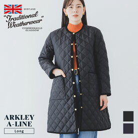 【SALE 20%OFF】トラディショナルウェザーウェア TRADITIONAL WEATHERWEAR ARKLEY LONG A-LINE アークリー Aライン ロング キルティングコート ノーカラー レディース 2025AW【ラッピング不可】