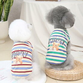 【お得】【着用動画あり】超可愛い! 小型犬 ペットウェア お散歩 カットソー ドッグウェア Tシャツ 抜け毛防止 くまちゃん柄 ペット服 犬 服 猫服 犬用 ペット用品 サイズ豊富 メール便OK 送料無料【a136】