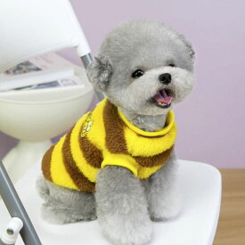 超可愛い! 秋冬 新作 犬 服 かわいい 犬服 ハニー ミツバチ コスプレ ハロウィン Dカン付き ノースリーブ ベスト トップス ふわふわ ペットウエア もこもこ あったか 秋冬 犬 猫 服 ドックウエア キャットウエア 防寒 冬 Tシャツ メール便OK【a473】【送料無料】