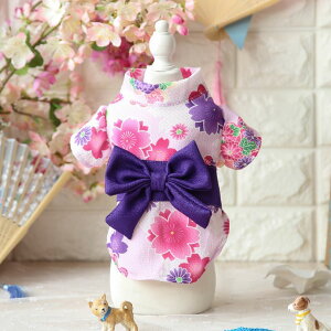【10%OFF 期間限定セール】犬 浴衣 和風 着物 秋服 ペット服 小型犬 中型犬 猫 ドッグウェア おしゃれ 花柄 和柄 リボン付き かわいい 秋冬 ゆかた 着脱簡単 インスタ映え お祭り 花火大会 散歩