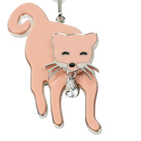 【中古・VINTAGE】 MIU MIU ミュウミュウ ネコ キーホルダー ピンク シルバー メタル ヴィンテージ Cat Keychain Other Accessory