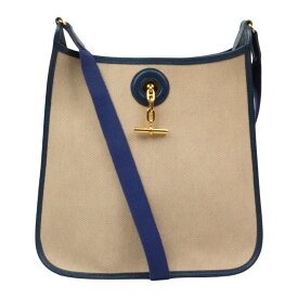 【中古・VINTAGE】 HERMES エルメス ヴェスパPM キャンバス ショルダーバッグ ブルー ベージュ ゴールド ヴィンテージ Vespa PM Canvas Shoulder Bag