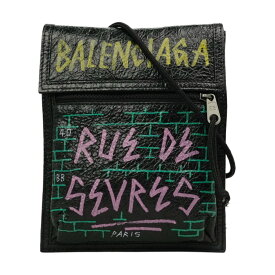 【中古・VINTAGE】 BALENCIAGA バレンシアガ ショルダーバッグ ブラック マルチカラー レザー ヴィンテージ Shoulder Bag