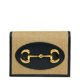 【中古・VINTAGE】 GUCCI グッチ コンパクト ウォレット 財布 ミニ財布 ベージュ ブラック ゴールド レザー ヴィンテージ Compact Wallet