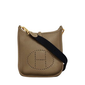 【中古・VINTAGE】 HERMES エルメス エヴリンTPM ショルダーバッグ グレー ネイビー ゴールド レザー ヴィンテージ Evelyne TPM Shoulder Bag