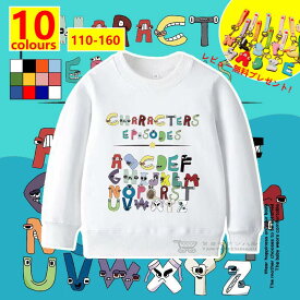 【秋冬の新作！】Alphabet Lore アルファベット ロア Lore 文字 スウェット 長袖 子供服 キッズ 男の子 女の子 おしゃれ可愛い小学生 通学着 春物 秋物 トップス グッズ 10色 110-160cm