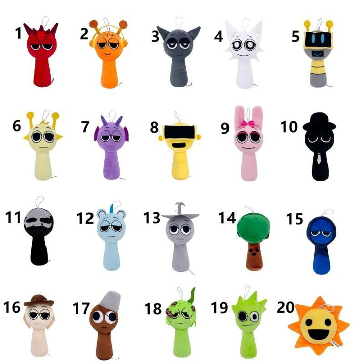 楽天市場】Sprunki incredibox スプランキー ぬいぐるみ 20点セット 