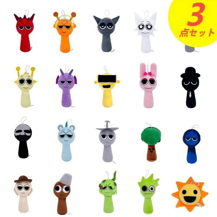 楽天市場】Sprunki incredibox スプランキー ぬいぐるみ 3点セット  