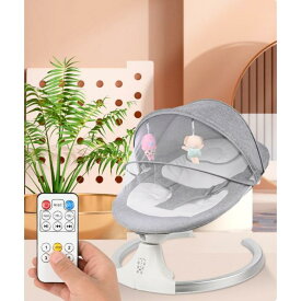 リモコン付き電動ゆりかご ベビーバウンサー ブルートゥース音楽再生 電動スイング 自動ゆりかご ベビーソファ メッシュ付き 蚊帳