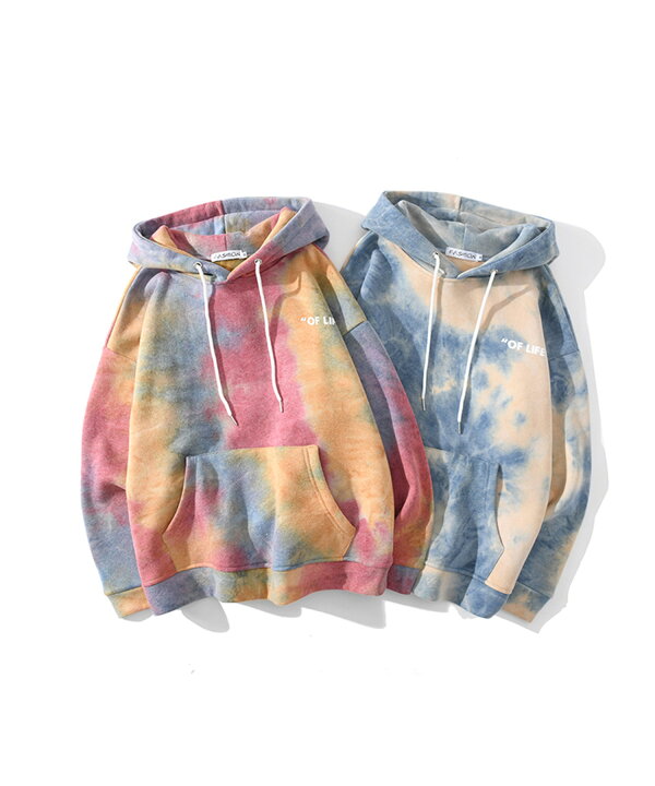 楽天市場 カップル ペアルック パーカー タイダイ柄 お揃い 服 冬 秋 ビッグシルエット メンズ レディース オーバーサイズ ユニセックス 韓国ライク オルチャン ストリート 個性派 Hook Aimoha