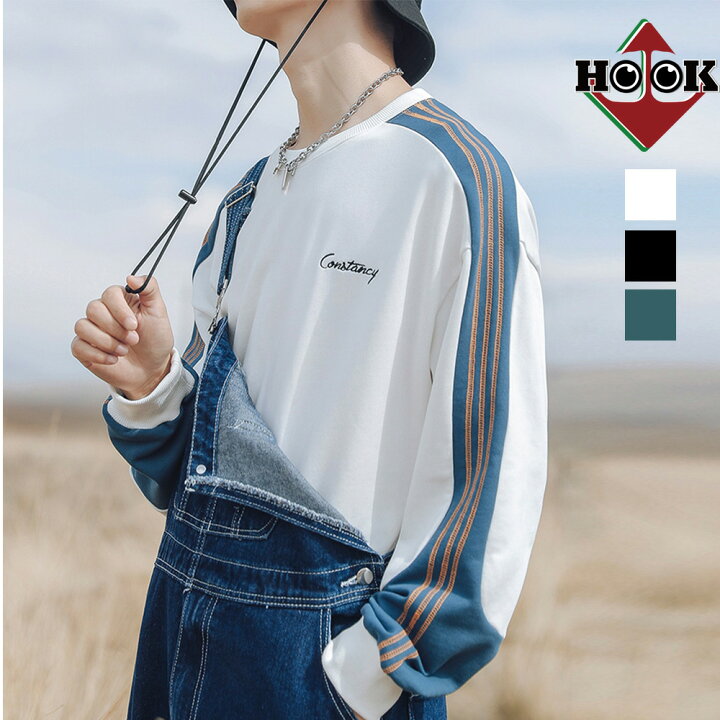 楽天市場 スウェット トレーナー メンズ レディース ライン メンズ レディース お揃い 服 春 秋 ビッグシルエット カップル ペアルック オーバーサイズ ユニセックス 韓国ライク オルチャン 英字 アメカジ Hook Aimoha