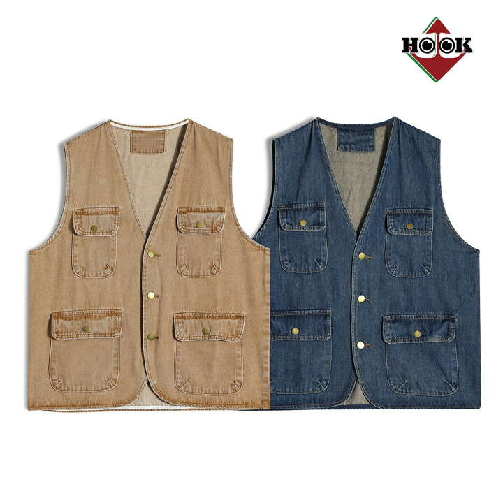 楽天市場】【30%OFF】ワークベスト 多機能ベスト デニム ベスト  
