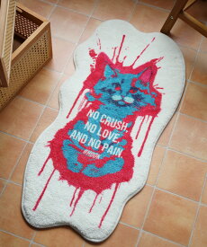 ラグ おしゃれ 猫 ネコ カーペット 可愛い かわいい 韓国 インテリア 室内マット 玄関 韓国インテリア SNS映え 韓国ライク 雑貨 猫プリントラグ アート【ラッピング不可】