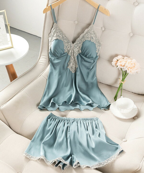 楽天市場】サテンセットアップ ナイトランジェリー レディース ベビー  