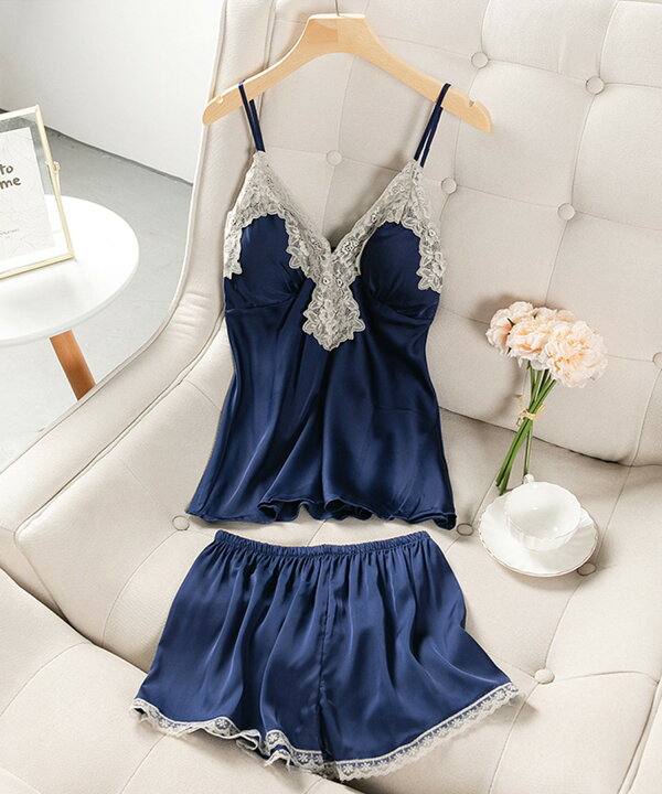 楽天市場】サテンセットアップ ナイトランジェリー レディース ベビー  