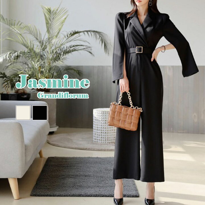 楽天市場 ケープ風デザイン サロペット レディース オールインワン パンツ オフィス ケープ風ジャケット レディロンパース 大人 セクシー ジャスミン 大人可愛いミニワンピース Aimoha