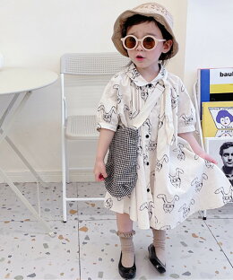 楽天市場 クーポン割 対象商品の中から2点以上で50 オフ ワンピース キッズ 女の子 半袖 綿 綿90 動物柄 ナチュラル 韓国 ライク フレアワンピース 春 夏 秋 キッズワンピース ベビー 子供服 キッズ ジュニア 子供 こども 子ども Aimoha Kids 動物イラスト