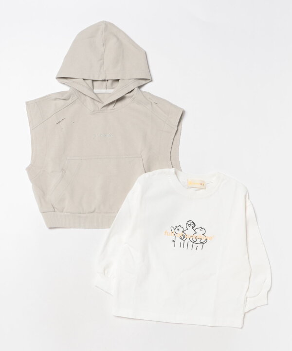 楽天市場】マラソンセール 【重ね着ロンTee &パーカー2点セット 