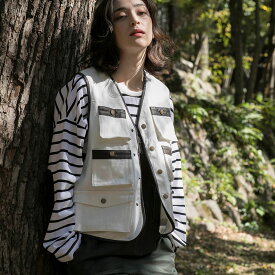 【 S'more / 6POCKETS COTTON 100% VEST 】 ベスト アウトドア スモア Vネック レディース メンズ ユニセックス Cotton100％ 綿 アウトドアベスト キャンプ ウエア アウトドアウエア おしゃれ 【 6ポケットコットン100％ベスト 】