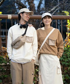 父の日セール5倍PT 40%OFF 【 S'more / 2WAY pocket l/s big t shirts 】 長袖tシャツ tシャツ 長袖 スモア 2WAY レディース メンズ ユニセックス Cotton100％ 綿 アウトドア ウェア キャンプ ウエアトップス アウトドアtシャツ ロングtシャツ【 2WAY長袖Tシャツ 】