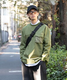 【 S'more / 2WAY pocket l/s big t shirts 】 長袖tシャツ tシャツ 長袖 スモア 2WAY レディース メンズ ユニセックス Cotton100％ 綿 アウトドア ウェア キャンプ ウエアトップス アウトドアtシャツ ロングtシャツ【 2WAY長袖Tシャツ 】