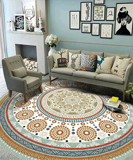 楽天市場 特別セール ラグ おしゃれ 円形 カーペット 可愛い かわいい サークルマット 韓国 インテリア オリエンタル ペルシャ絨毯風 室内マット 玄関 アンティーク ヴィンテージ Sns映え 韓国雑貨 直径100cm オリエンタルマット ラッピング不可 Aimoha