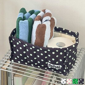 aimoha ドット柄 キルティング収納ボックス 収納ケース 折りたたみ 小物収納 布製 おしゃれ かわいい インテリア