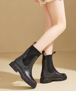 【履き口リブ編みニット素材】 レインブーツ レディース 厚底 ショート リブ おしゃれ サイドゴア おしゃれ ショートレインブーツ 大人 通勤 靴 軽量 防水 撥水 長靴 20代 30代 40代 50代 【厚