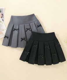 【aimoha-KIDS-】aimoha リボンプリーツスカート キッズ 女の子 プリーツスカート ウエストゴム ふんわり 上品 おしゃれ 春秋