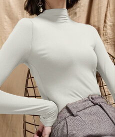 【2025NEW】 【Aimoha】リブ編みハイネック長袖トップス スリムフィット インナー 春秋冬ベーシックデザイン ストレッチ素材 着心地よい 大人カジュアル シンプルコーデに最適 トレンド感満載 レディーストップス