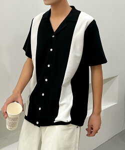 �y2025SU�z�yaimoha neo�zRetro Edge Cuba Shirt �L���[�o�V���c �����Y ���g���z�F �L���[�o�� �f�U�C���{�^�� �������V���G�b�g �y�₩�f�� ���� �������