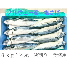 ノルウェー産 塩さば 8kg 14尾 冷凍 食品 塩焼き 焼き魚 フライ 味噌煮 介護 施設 学校 ホテル 食堂 弁当 業務 食材 仕入れ 問屋 卸 水産物卸マルキ