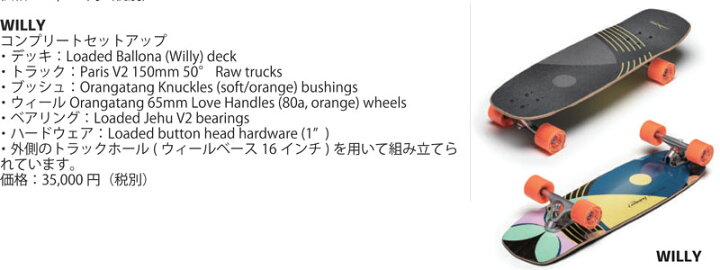 楽天市場】LOADED BOARDS [ BALLONA ( WILLY ) KNUCL 150/50 80A Q 80A 