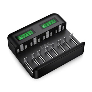 EBL電池充電器8つスロット独立充電単1単2単3単4充電池に対応可能LCD充電表示単3充電池単4充電池充電器単一単二電池充電器