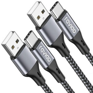 RAVIADUSBTypeC�P�[�u���y3m/2�{�Z�b�g�z�^�C�vC�P�[�u��3A�}���[�d�����f�[�^�]�����ϋv�i�C�����҂�USB-AtoUSB-C�P�[�u��Redmi9T�AXperiaXZ3XZ2XZs�AGalaxy