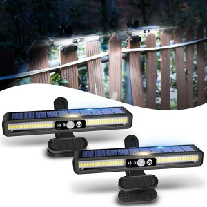 CHAMCHOIソーラーライト屋外センサーライト屋外ソーラー人感防水クリップ式防犯らいと1500mAh3つ点灯モードセンサー照明自動点灯/消灯ガーデンガーデンウォール壁掛け式玄関/駐車場/車道/…