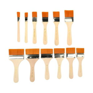 多用途刷毛12サイズセットナイロンブラシラスター刷毛平ペイント刷毛木製ハンドル掃除家具の塗装水彩画デザイン画バーベキュー塗料水彩画デザイン画落書き用筆バーベキュー塗料塗装…