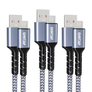 GHNTJAP�}�C�N��USB�P�[�u���y0.5M/3�{�Z�b�g�zMicroUSB�P�[�u��QC3.0/2.0�Ή��}���[�d�����f�[�^�]���A���h���C�h�[�d�P�[�u��Android�X�}�z�Ή�usb�P�[�u���}�C�N��b�f���h�~