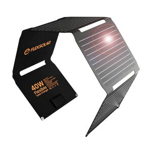 Flexsolar 40W �\�[���[�p�l�����^ USB-C/USB-A/DC�o�� �\�[���[ �[�d��`���[�W���[�܂��ݎ� ���^���y�ʑ��z���p�l��