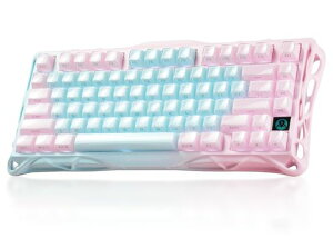 GravaStar K1 Lite ���킢�� �Q�[�~���O�L�[�{�[�h ���� ���C�����X 75%���C�A�E�g �e���L�[���X �z�b�g�X���b�v�Ή� �K�X�P�b�g���� Bluetooth 5.0/2.4G/�L���ڑ� �u���[�ƃs���N�o�C�J���[ �v�f�B�c