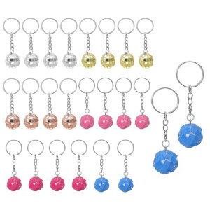 PATIKILディスコボールキーチェーン24個70年代ディスコキーリング2cmディスコボールパーティーフェイバーズミラーボールキーチェーンクリスマスパーティー用品ミックスカラー