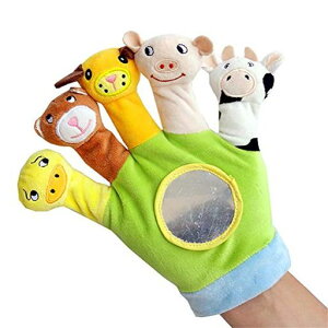 Remeehi幼児ハンドパペット指人形動物ごっこ遊びぬいぐるみ保育園子供手袋人形物語想像力を育てる布製プレゼント道具幼稚園保育園小学校グリーン