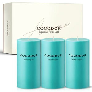 COCODORココドールアロマピラーキャンドル3個入り(465gX3)リフレッシングエア(RefreshingAir)約85時間持続ブロックキャンドルロウソクろうそくローソク-プレゼント女性誕生日記念日線香贈り物