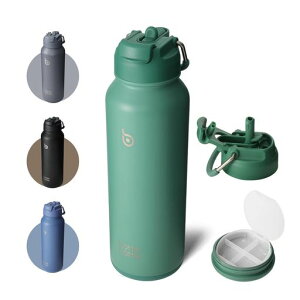 BOTTLE BOTTLE ���� 1���b�g�� ��d�\�� �ۗ�ۉ� ���@�r ��e�� 1000ml �X�e�����X�{�g�� �X�g���[�t�� ������ 2WAY�W �ꕔ���[ �R��h�~ �����^�� �X�|�[�c �A�E�g�h�A �O���[��